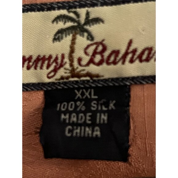 Tommy Bahama Palm Tree Embroidered Men's 100% Silk Hawaiian Shirt 2XL XXL - Picture 3 of 11